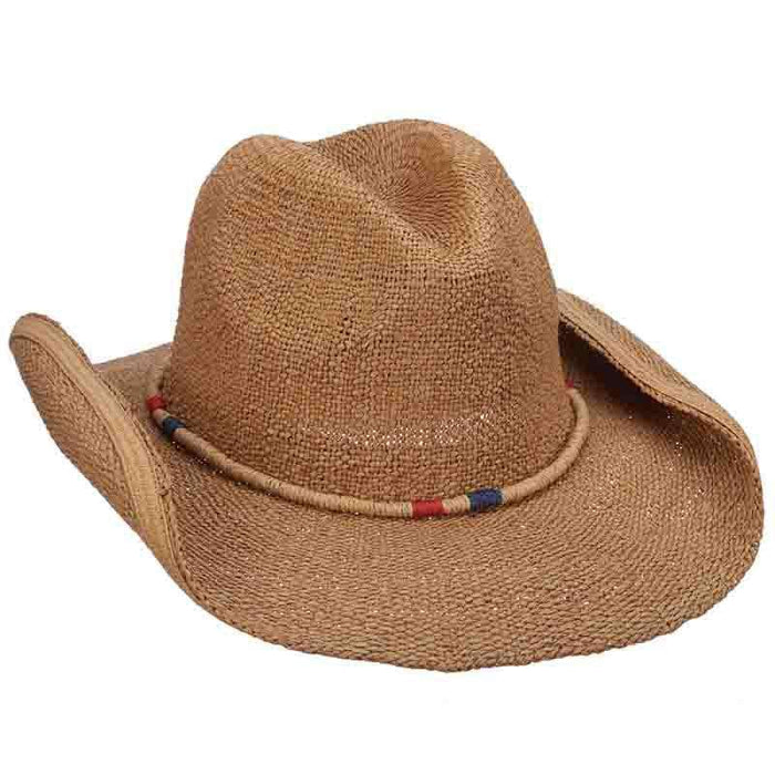 Bangkok Toyo Western Cowboy Hat with Rolled Band - Tropical Trends Cowboy Hat Dorfman Hat Co. lt224te Tea