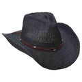 Bangkok Toyo Western Cowboy Hat with Suede Band - Scala Hats Cowboy Hat Scala Hats lt204bk Black