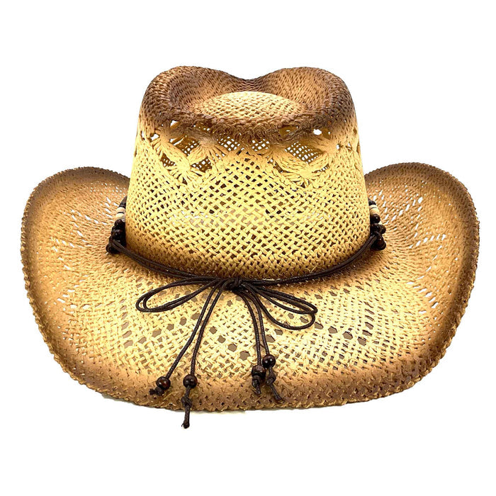 Beaded Band Lace Straw Cowboy Hat - Milani Hats Cowboy Hat Milani Hats