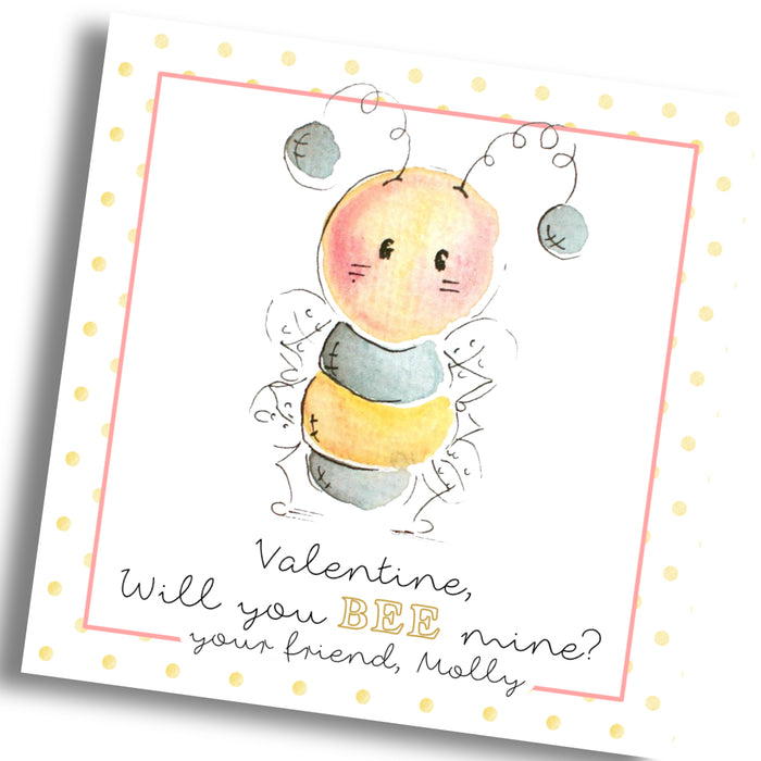 Bee Mine Valentine Card - Pink