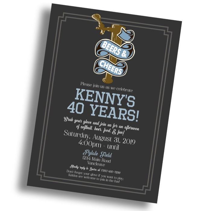 Beers & Cheers Birthday Invitation
