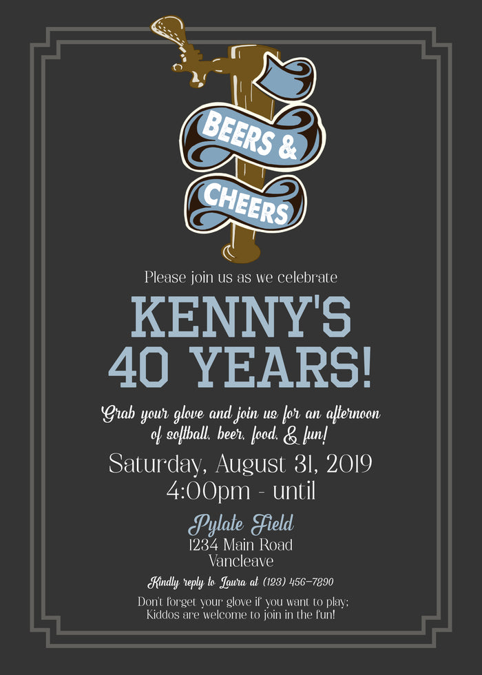 Beers & Cheers Birthday Invitation