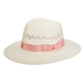 Bel Air White Panama Hat with Pink Bow - Brooklyn Hat Co Panama Hat Brooklyn Hat BKN1574 Ivory Medium (22 3/8")