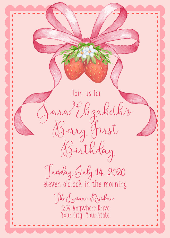 Berry Sweet Birthday Invitation