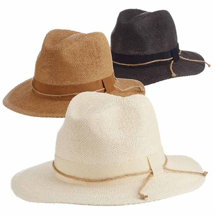 Bibury Bangkok Toyo Safari Hat with Rope Tie - Scala Collezione Safari Hat Scala Hats lt227 Ivory
