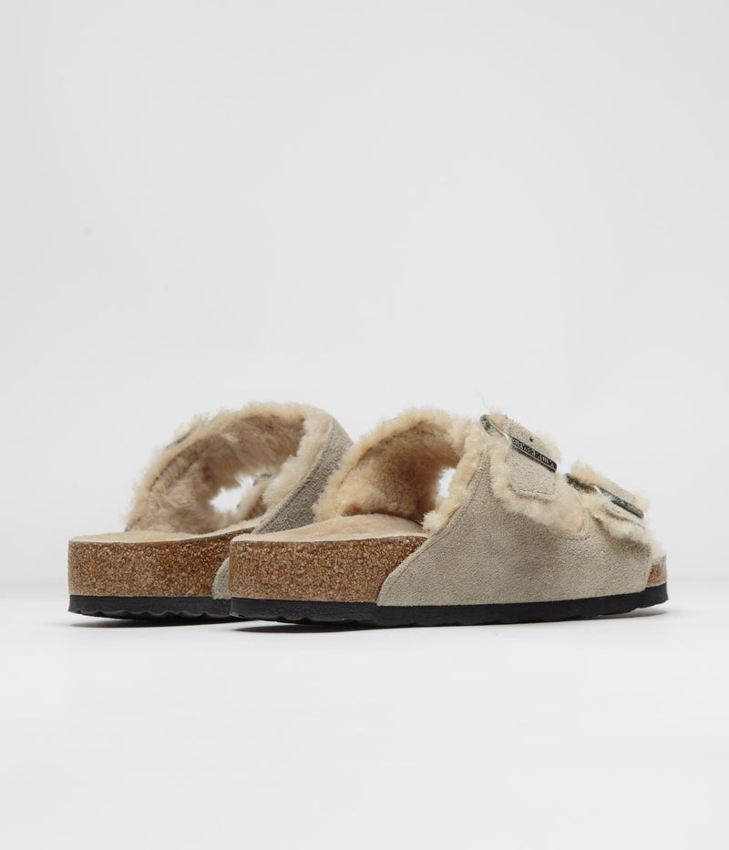 Birkenstock Arizona Shearling Sandals in Taupe