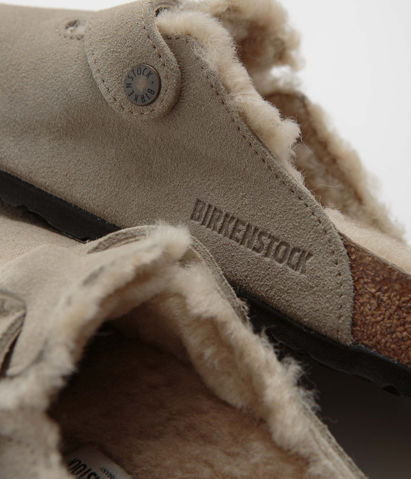 Birkenstock Boston Shearling Sandals in Taupe