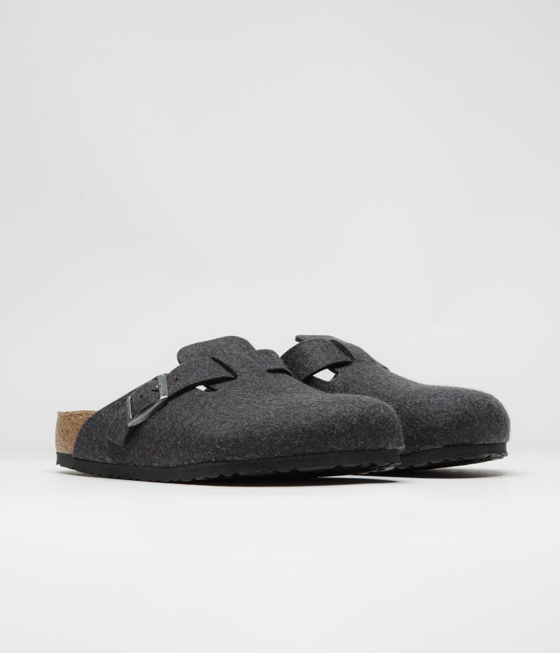 Birkenstock Boston Wool Sandals in Anthracite