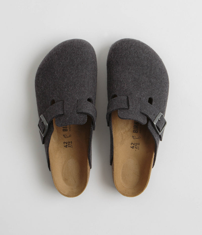 Birkenstock Boston Wool Sandals in Anthracite
