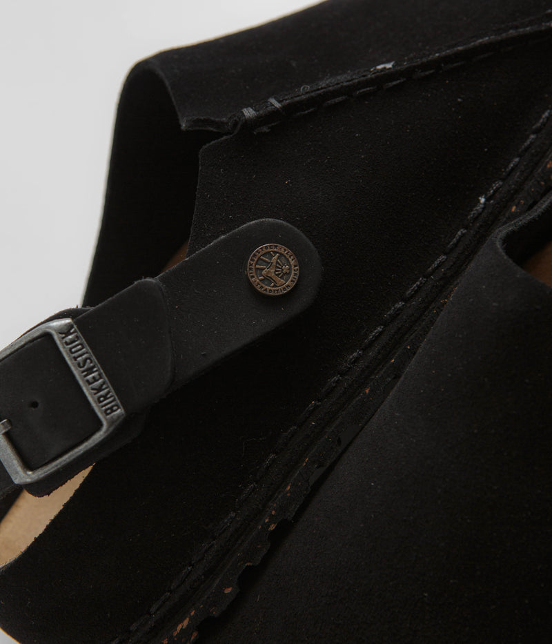 Birkenstock Lutry Narrow Premium Suede Sandals in Black
