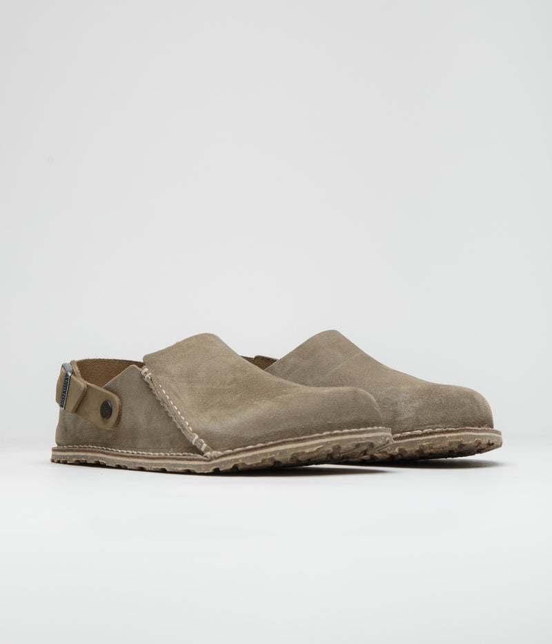 Birkenstock Lutry Premium Suede Sandals in Grey Taupe