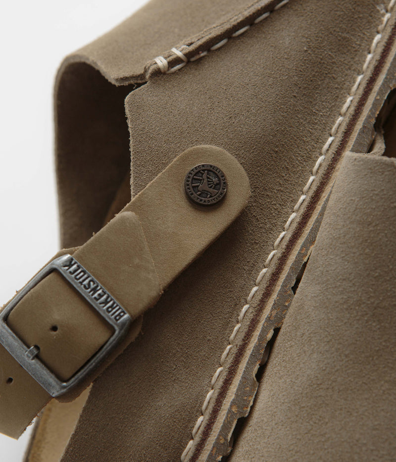 Birkenstock Lutry Premium Suede Sandals in Grey Taupe