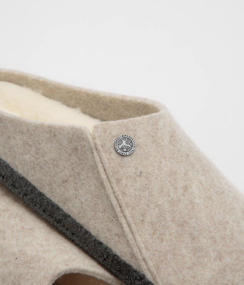 Birkenstock Zermatt Shearling Felt Slippers in Eggnog