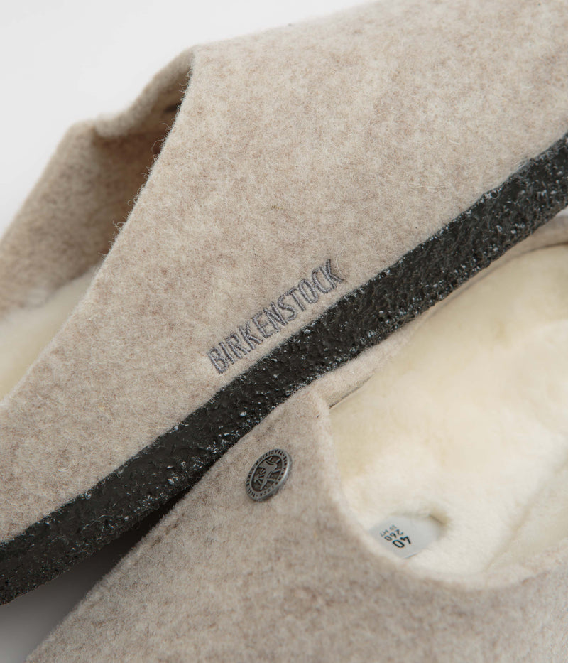Birkenstock Zermatt Shearling Felt Slippers in Eggnog