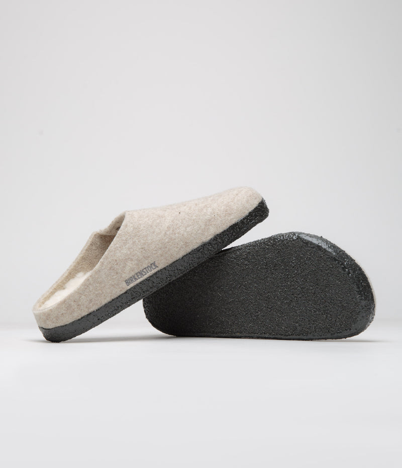 Birkenstock Zermatt Shearling Felt Slippers in Eggnog
