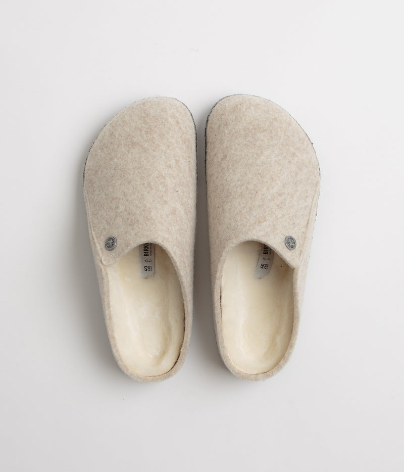 Birkenstock Zermatt Shearling Felt Slippers in Eggnog