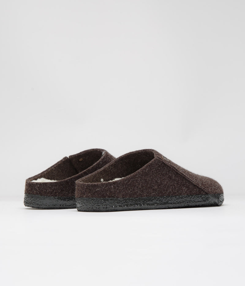 Birkenstock Zermatt Shearling Felt Slippers in Mocha