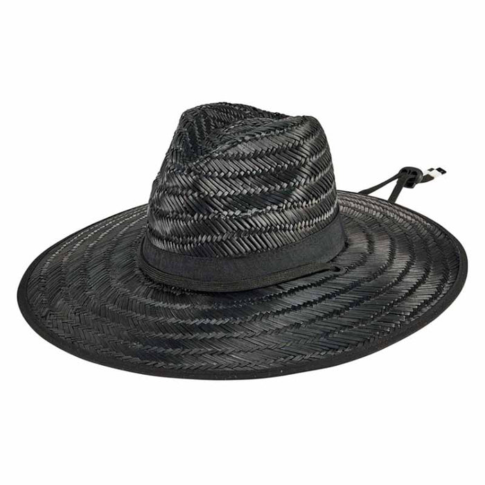 Black Moss Straw Lifeguard Hat - San Diego Hat Lifeguard Hat San Diego Hat Company RSM5910SBLK Black OS (23 3/8")