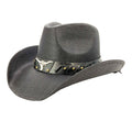 Black Straw Cowboy Hat with Longhorn Concho - Milani Hats Cowboy Hat Milani Hats ST-090 Black Large (59 cm)