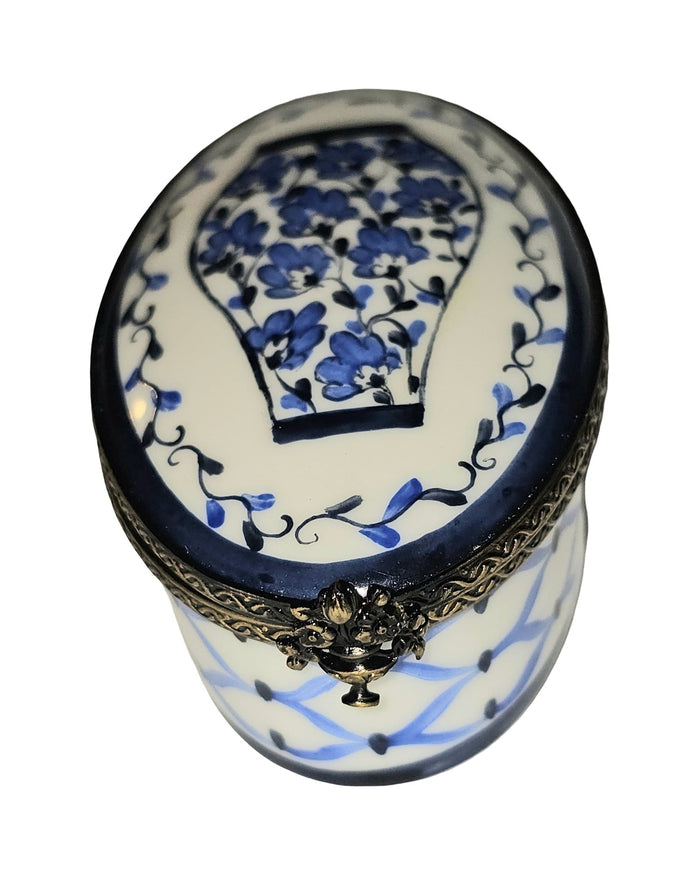 Blue and White Vase Porcelain Limoges Box