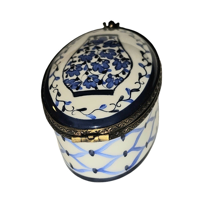Blue and White Vase Porcelain Limoges Box