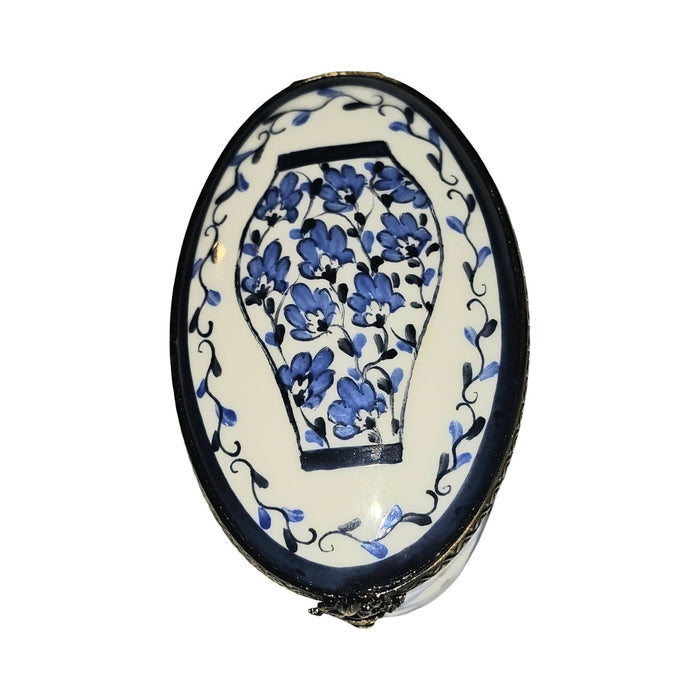 Blue and White Vase Porcelain Limoges Box