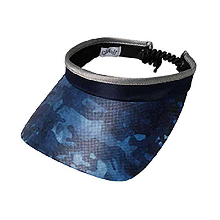 Blue Camo Golf Sun Visor with Coil Lace by GloveIt Visor Cap GloveIt V246BL Blue