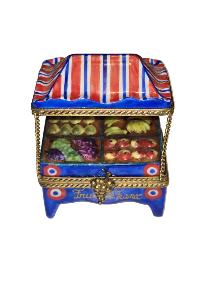 Blue Fruit Stand Porcelain Limoges Box