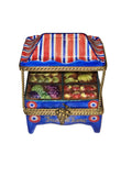 Blue Fruit Stand Porcelain Limoges Box