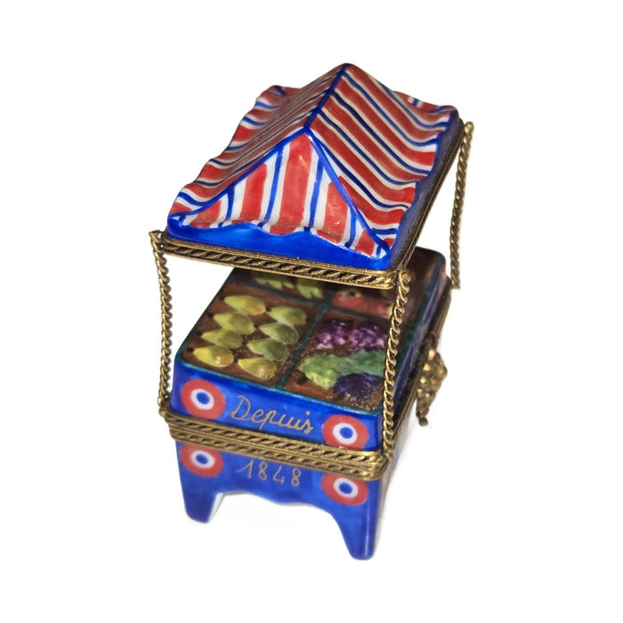 Blue Fruit Stand Porcelain Limoges Box
