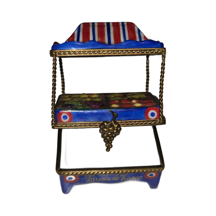 Blue Fruit Stand Porcelain Limoges Box
