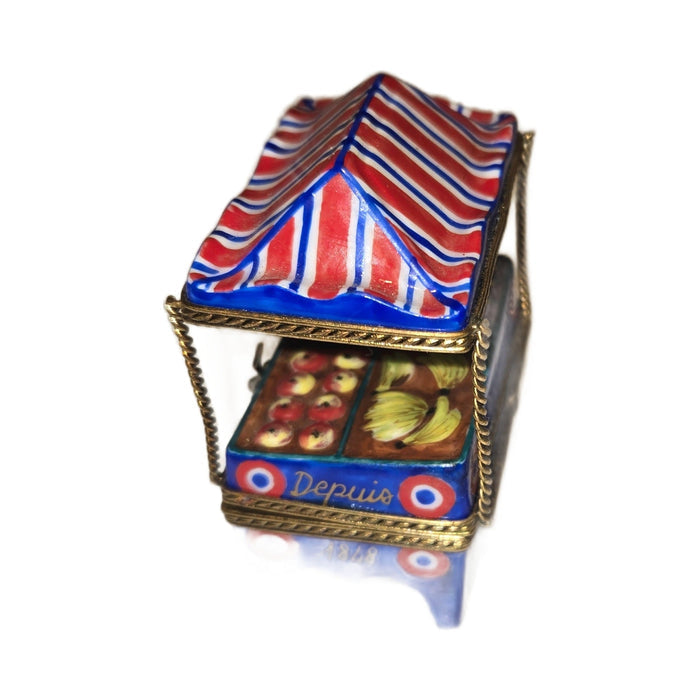 Blue Fruit Stand Porcelain Limoges Box