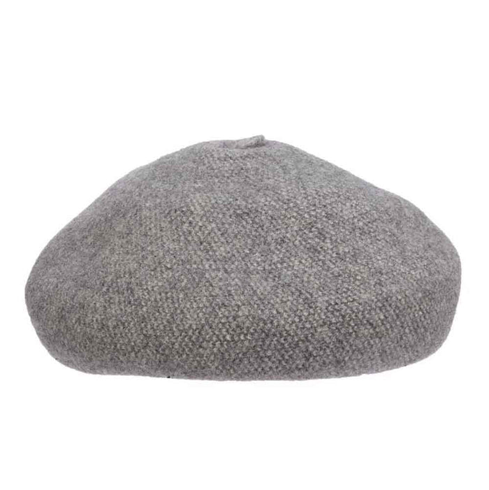 Boiled Wool Beret with Stalk - Scala Hats Beanie Scala Hats LW690 Grey OS