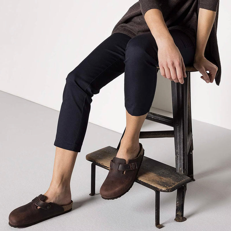 Boston Soft Footbed Oiled Leather Clog(R/W)