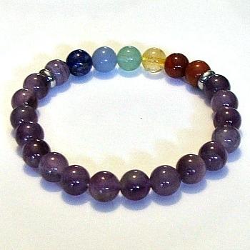 Bracelet, 8mm Chakra Assorted