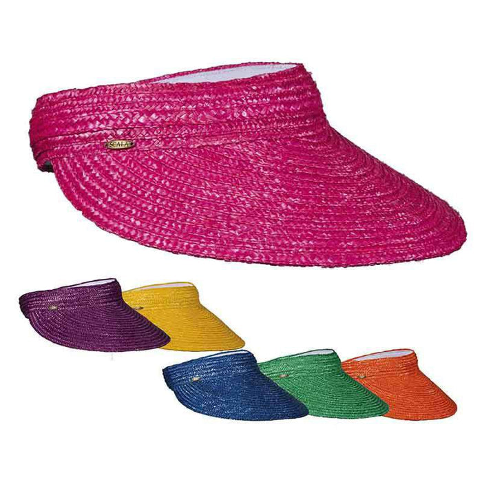 Braided Laichow Sun Visor - Bright-Fashion Colors - Scala Hats Visor Cap Scala Hats
