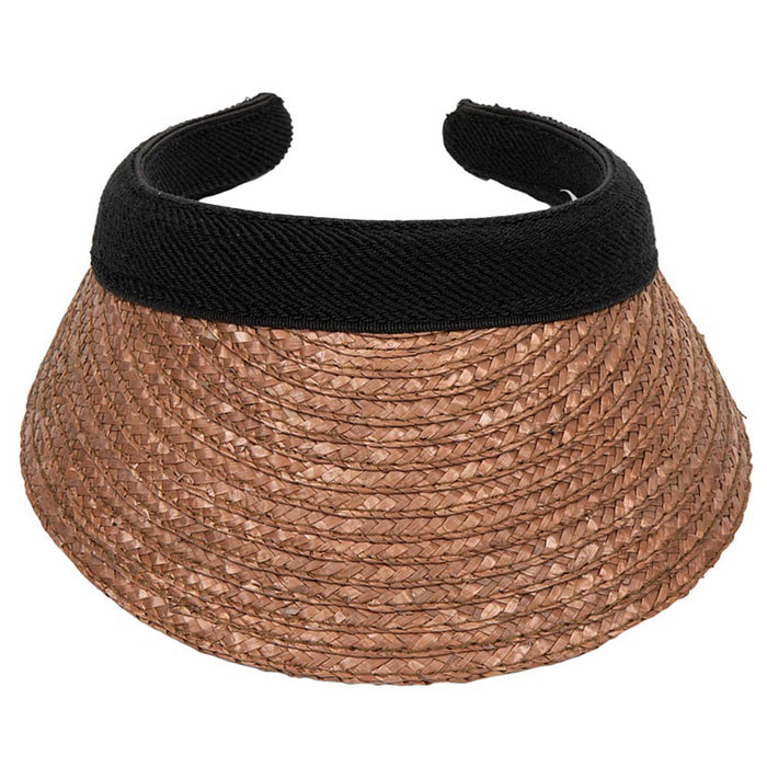 Braided Wheat Straw Clip-On Sun Visor - Karen Keith Hats Visor Cap Great hats by Karen Keith V88B Light Brown