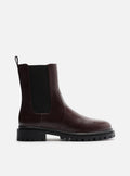 Brandy Low Block Leather Boot Booties F/25