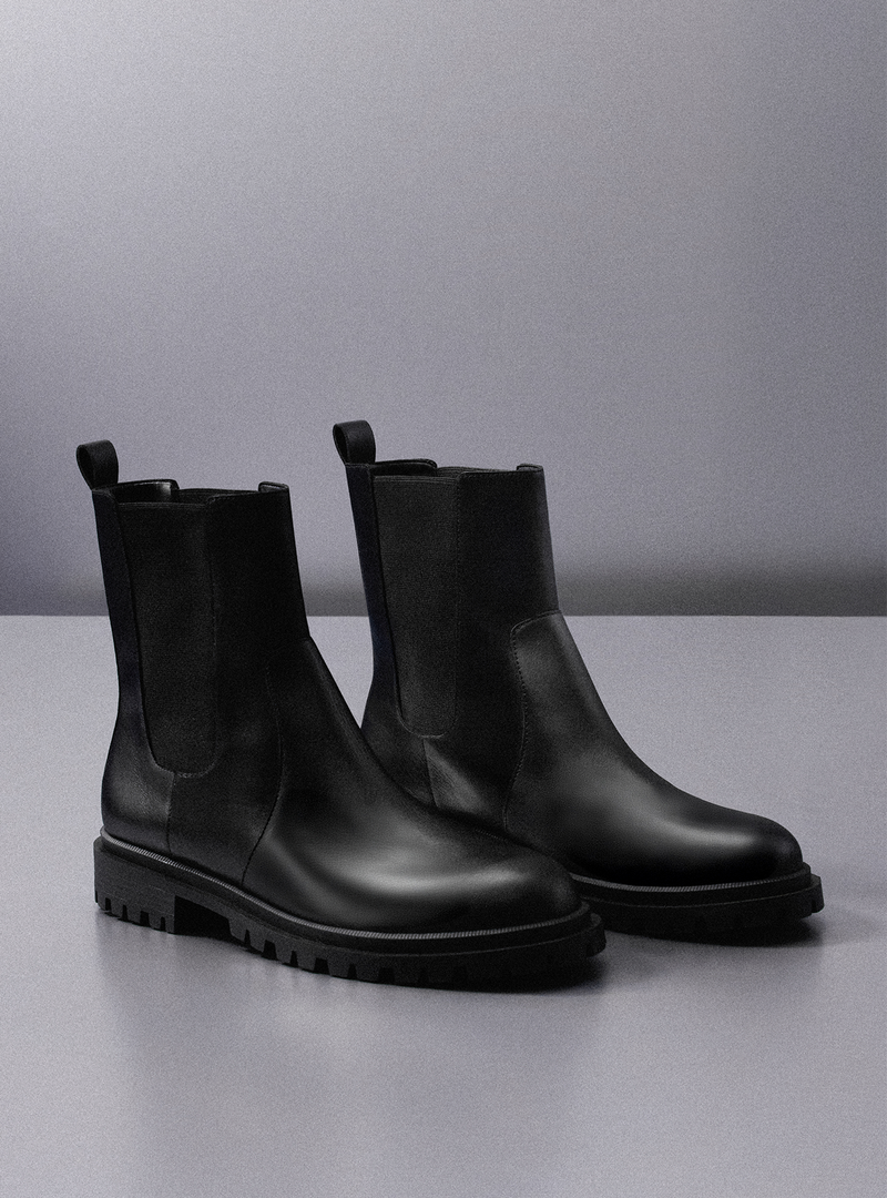 Brandy Low Block Leather Boot Booties F/25