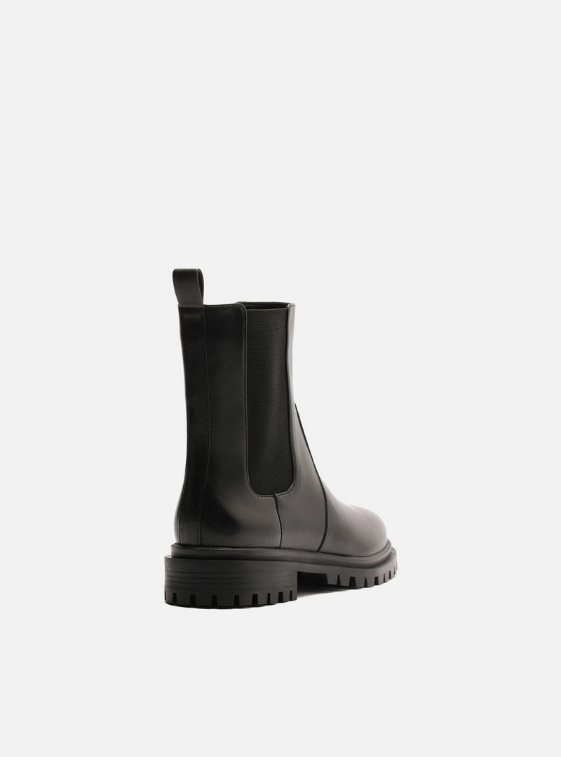 Brandy Low Block Leather Boot Booties F/25