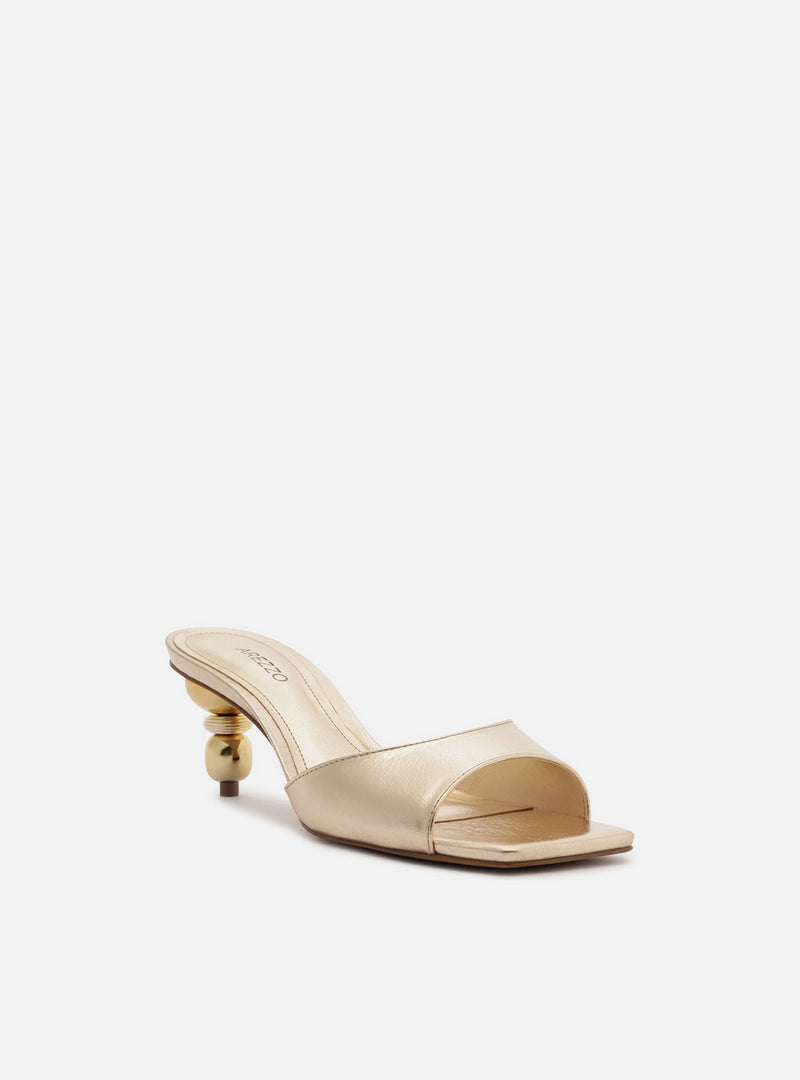 Bree Low Stiletto Mule Leather Sandal Sandals R/26