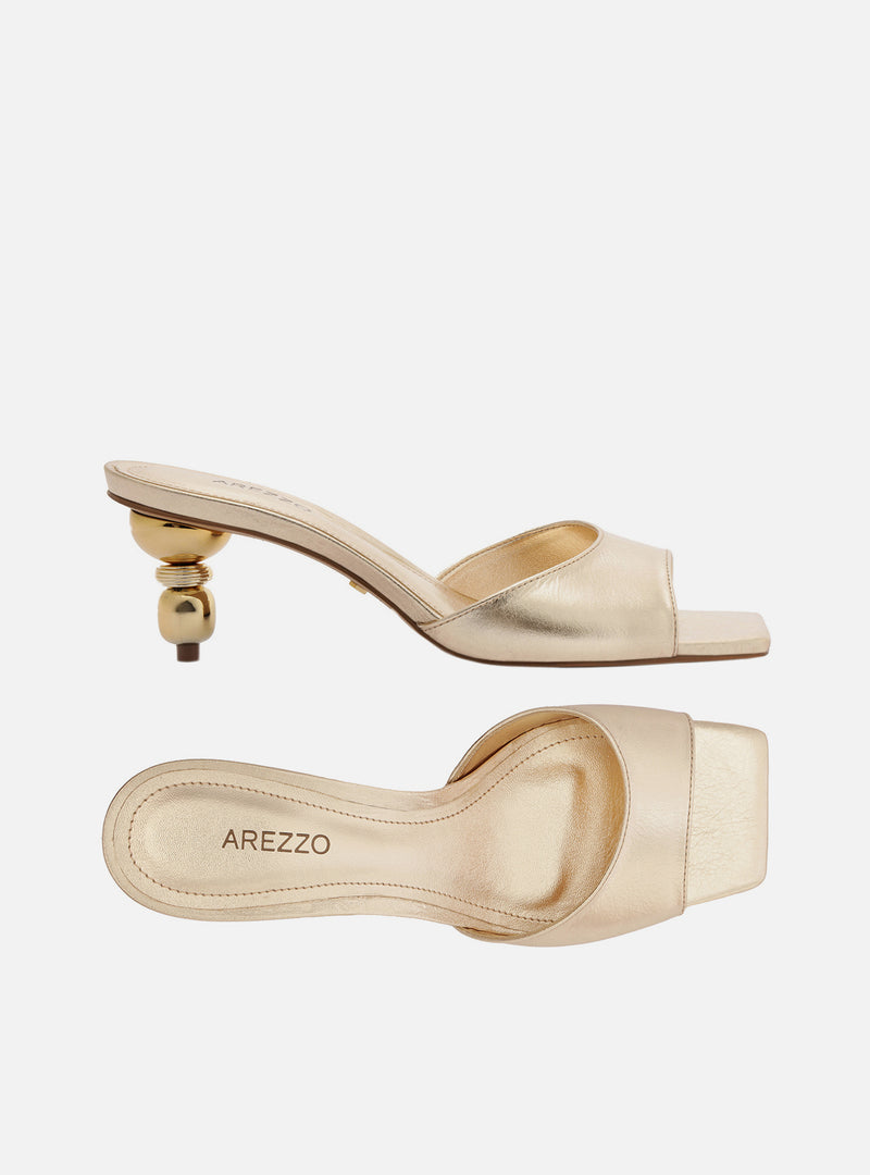 Bree Low Stiletto Mule Leather Sandal Sandals R/26