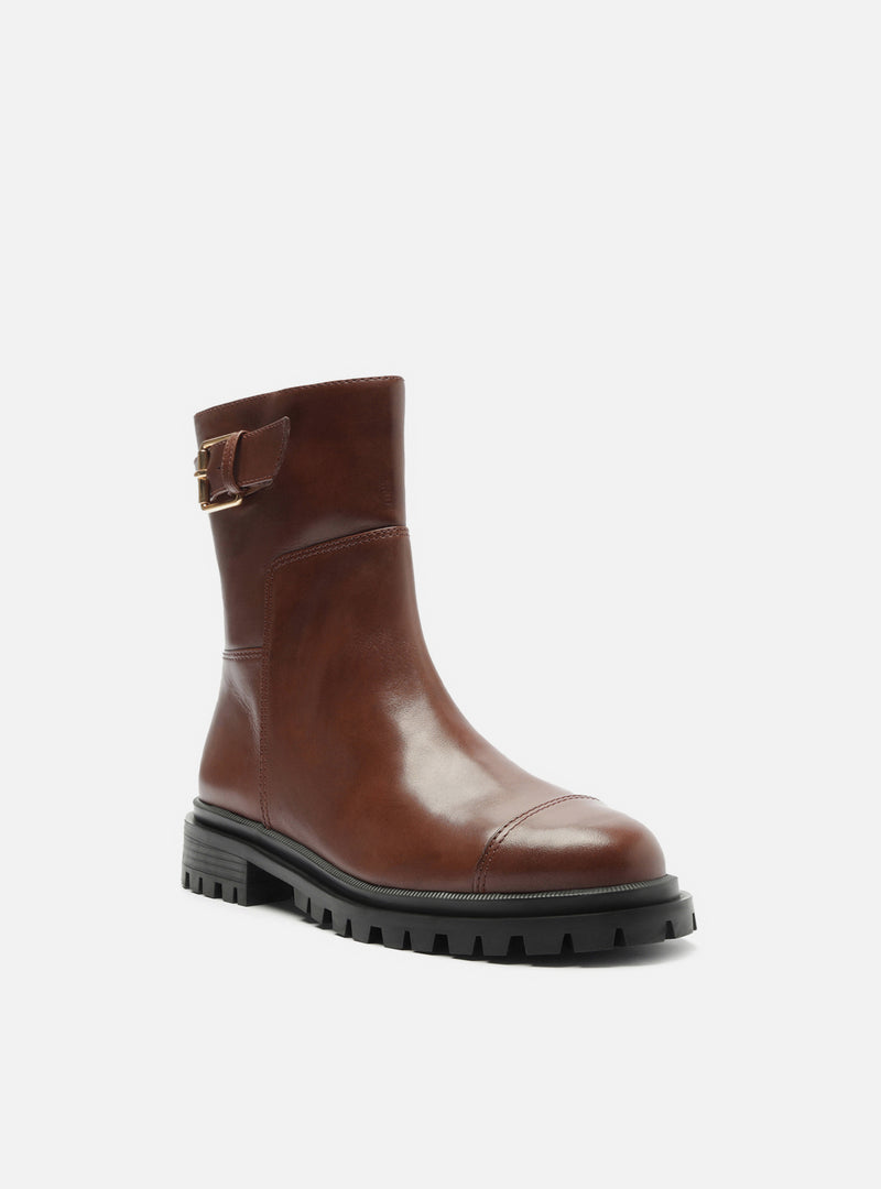 Brody Low Block Leather Boot Booties F/25