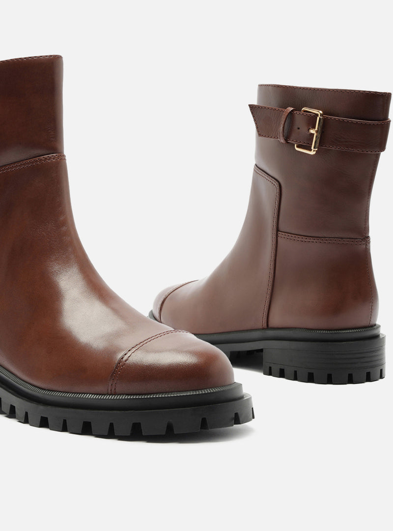 Brody Low Block Leather Boot Booties F/25