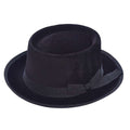 Brooklyn Hats - Ida Wool Felt Telescope Gambler Hat Brooklyn Hat bkn1478BK Black Large (59 cm)