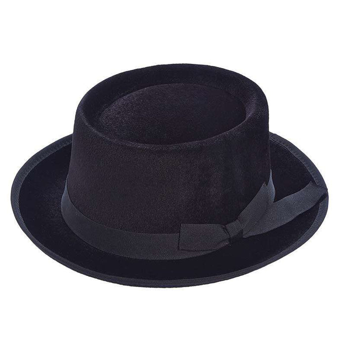 Brooklyn Hats - Ida Wool Felt Telescope Gambler Hat Brooklyn Hat bkn1478BK Black Large (59 cm)