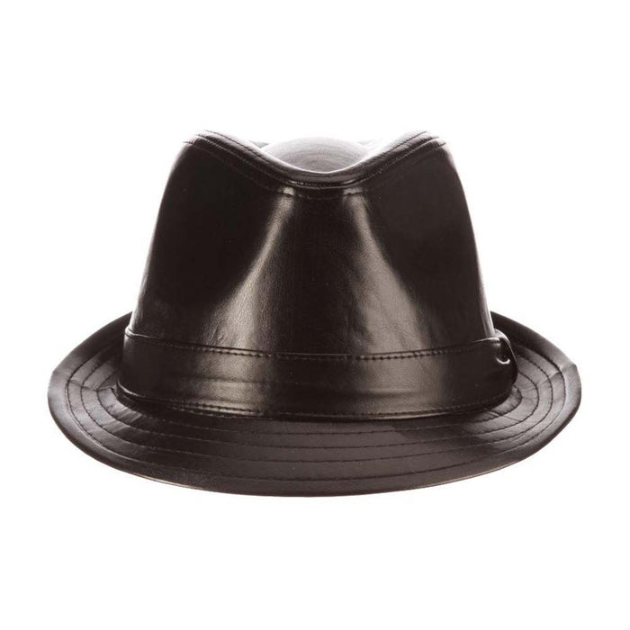 Brown Vegan Leather Fedora - Dorfman Pacific Hats Fedora Hat Dorfman Hat Co. MC248-BRN Brown Large