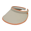 Brushed Cotton Clip-on Sun Visor with Contrast Trim - Khaki Visor Cap MegaCI WS4129KH Khaki