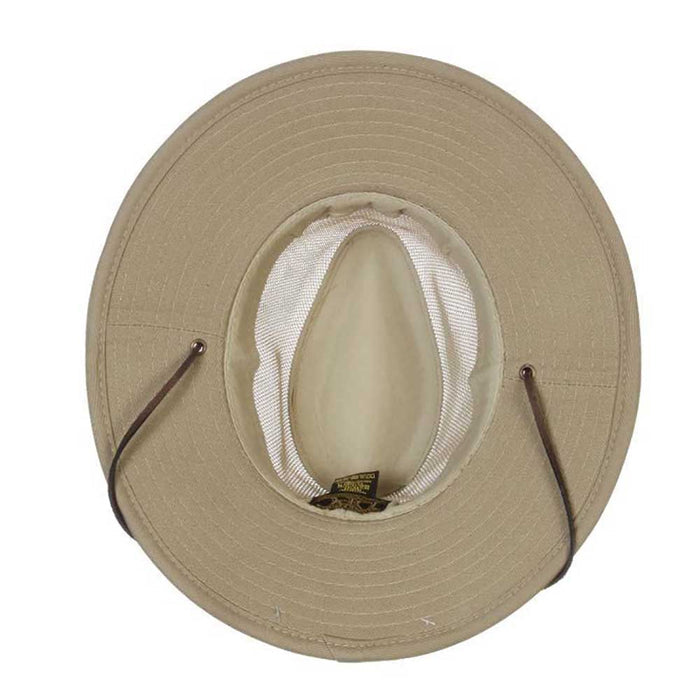 Brushed Twill Mesh Crown Safari with Chin Cord - DPC Outdoor Design Safari Hat Dorfman Hat Co.