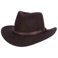 Buffalo Crushable Water Repellent Wool Felt Outback Hat - Scala Hat Safari Hat Scala Hats DF186-CHOC2 Chocolate Medium (57 cm)
